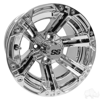 Lakeside Buggies RHOX RX332, Chrome w/ Center Cap, 12x7 ET-25- TIR-RX332 Rhox Wheels