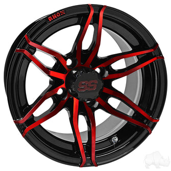 Lakeside Buggies RHOX RX377, Gloss Black with Red, 12x7 ET-25- TIR-RX377-BR Rhox Wheels