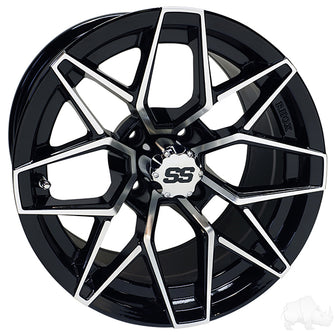 Lakeside Buggies RHOX RX381, Machined Gloss Black, 14x7 ET-25- TIR-RX381 Rhox Wheels