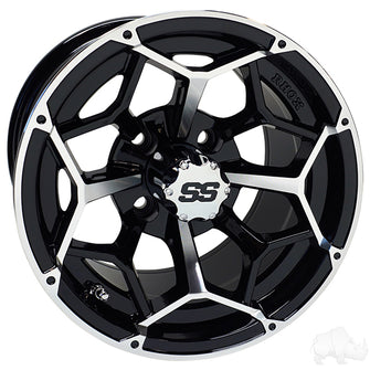 Lakeside Buggies RHOX RX382, Machined Gloss Black, 12x7 ET-25- TIR-RX382 Rhox Wheels