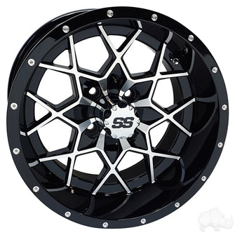 Lakeside Buggies RHOX RX387, Machined Gloss Black, 15x7 ET-25- TIR-RX387 Rhox Wheels