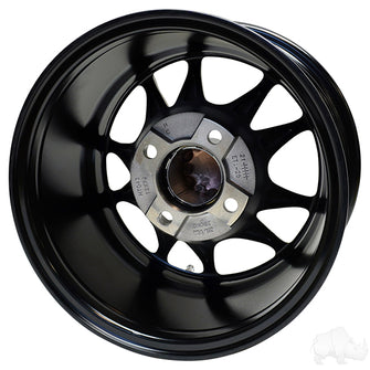 Lakeside Buggies RHOX RX393, Machined Gloss Black, 12x7 ET-25- TIR-RX393 Rhox Wheels