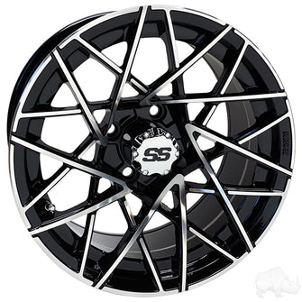 Lakeside Buggies RHOX RX394, Machined Gloss Black, 14x7 ET-25- TIR-RX394 Rhox Wheels