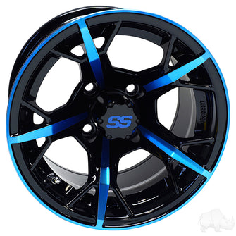 Lakeside Buggies RHOX RX399, Gloss Black with Blue, 12x7 ET-25- TIR-RX399-BBL Rhox Wheels