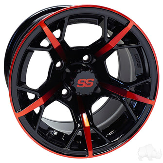 Lakeside Buggies RHOX RX399, Gloss Black with Red, 12x7 ET-25- TIR-RX399-BR Rhox Wheels