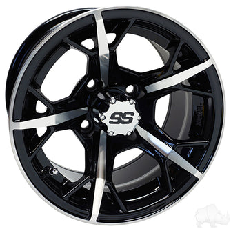 Lakeside Buggies RHOX RX399, Machined Gloss Black, 12x7 ET-25- TIR-RX399 Rhox Wheels