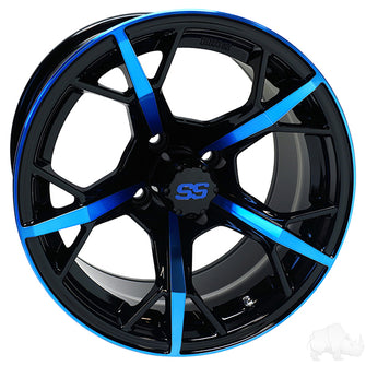 Lakeside Buggies RHOX RX400, Gloss Black with Blue, 14x7 ET-25- TIR-RX400-BBL Rhox Wheels