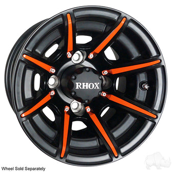 Lakeside Buggies RHOX Color Wheel Insert, Orange, Bag of 8 for RX150 Series Wheels- TIR-RX903-O Rhox Wheel Accessories