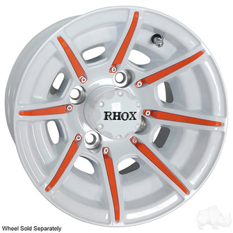 Lakeside Buggies RHOX Color Wheel Insert, Orange, Bag of 8 for RX150 Series Wheels- TIR-RX903-O Rhox Wheel Accessories