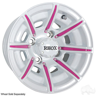 Lakeside Buggies RHOX Color Wheel Insert, Pink, Bag of 8 for RX150 Series Wheels- TIR-RX903-PK Rhox Wheel Accessories