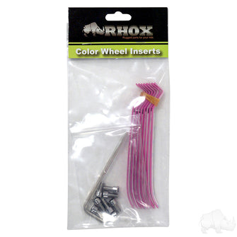 Lakeside Buggies RHOX Color Wheel Insert, Pink, Bag of 8 for RX150 Series Wheels- TIR-RX903-PK Rhox Wheel Accessories