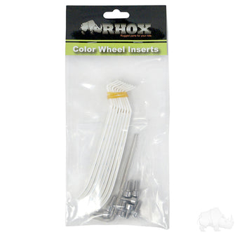 Lakeside Buggies RHOX Color Wheel Insert, White, Bag of 8 for RX150 Series Wheels- TIR-RX903-W Rhox Wheel Accessories