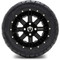 Lakeside Buggies MODZ 12" Assault Glossy Black with Ball Mill Wheels & Street Tires Combo- G1-5201-BB STREET OPTION Modz Tire & Wheel Combos