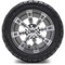 Lakeside Buggies MODZ 12" Tempest Gunmetal Wheels & Street Tires Combo- G1-5203-GM STREET OPTION Modz Tire & Wheel Combos