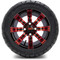 Lakeside Buggies MODZ 12" Tempest Red and Black Wheels & Street Tires Combo- G1-5203-MBR STREET OPTION Modz Tire & Wheel Combos