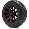 Lakeside Buggies MODZ 12" Mauler Glossy Black and Red with Ball Mill Wheels & Street Tires Combo- G1-5212-BBR STREET OPTION Modz Tire & Wheel Combos