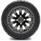 Lakeside Buggies MODZ 12" Bomber Matte Gunmetal Wheels & Street Tires Combo- G1-5215-SV STREET OPTION Modz Tire & Wheel Combos