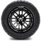 Lakeside Buggies MODZ 12" Mayhem Glossy Black with Ball Mill Wheels & Street Tires Combo- G1-5217-BB STREET OPTION Modz Tire & Wheel Combos