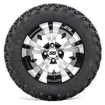 Lakeside Buggies 12” GTW Vampire Black and Machined Wheels with 22” Sahara Classic A/T – Set of 4- A19-372 GTW Tire & Wheel Combos