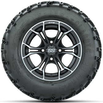 Set of (4) 12 in GTW Spyder Wheels with 23x10-12 Sahara Classic All-Terrain Tires Lakeside Buggies Parts and Accessories