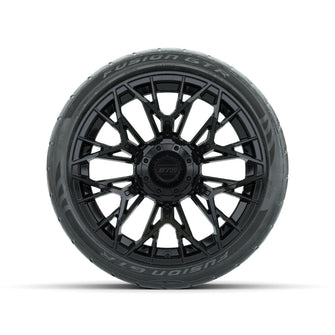 Set of (4) 15 in GTW® Stellar Black Wheels with 215/40-R15 Fusion GTR Street Tires Lakeside Buggies Parts and Accessories