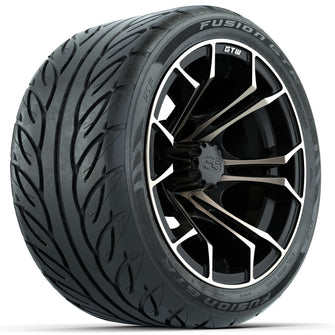 Set of (4) 12 in GTW Spyder Wheels with 215/40-R12 Fusion GTR Street Tires Lakeside Buggies Parts and Accessories