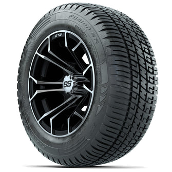 Set of (4) 12 in GTW Diesel Wheels with 215/50-R12 Fusion S/R Street Tires Lakeside Buggies Parts and Accessories