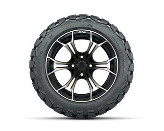 Set of (4) 14 in GTW Spyder Wheels with 22x10-14 GTW Timberwolf All-Terrain Tires Lakeside Buggies Parts and Accessories