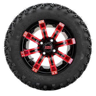 Lakeside Buggies 12” GTW Tempest Black and Red Wheels with 22” Sahara Classic A/T – Set of 4- A19-362 GTW Tire & Wheel Combos