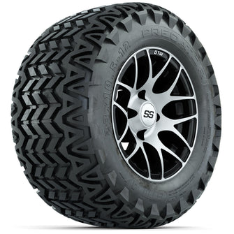 12” GTW Pursuit Black/Machined Wheels with Predator All-Terrain Tires – Set of 4 Lakeside Buggies Parts and Accessories