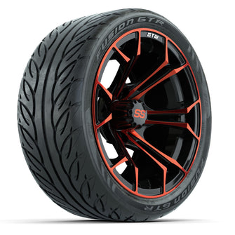 Set of (4) 14 in GTW Spyder Wheels with 205/40-R14 Fusion GTR Street Tires Lakeside Buggies Parts and Accessories