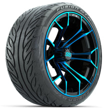 Set of (4) 15″ GTW Spyder Blue/Black Wheels with 215/40-R15 Fusion GTR Street Tires Lakeside Buggies Parts and Accessories