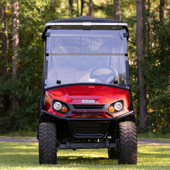 RedDot EZGO Express S4 Elite with 80” Non Modular Top White 3-Sided Track Style Vinyl Enclosure (Years 2023-Up) PN# 66075 -  Red Dot at LakesideBuggies.com