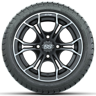 Set of (4) 12 in GTW Spyder Wheels with 215/35-12 GTW Mamba Street Tires Lakeside Buggies Parts and Accessories