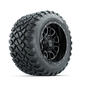 Set of (4) 12 in GTW® Volt Machined & Black Wheels with 22x11-R12 Nomad All-Terrain Tires Lakeside Buggies Parts and Accessories